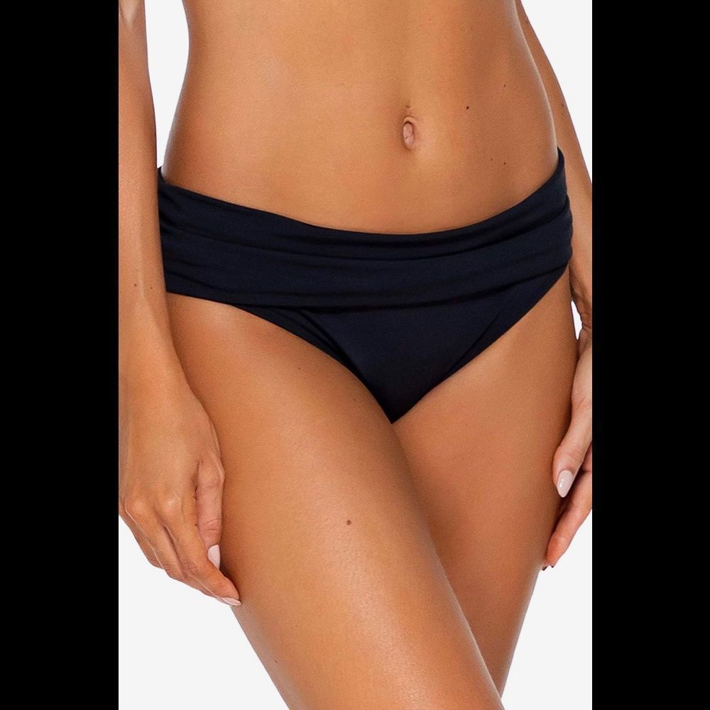Sunsets Unforgettable Bottoms Black Sz 14 Bikini Bottoms